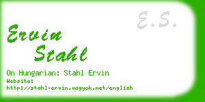 ervin stahl business card